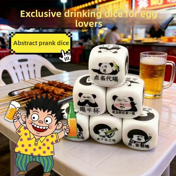 Emoji kocke za igre s pićem – zabavne lica na kockama za vino