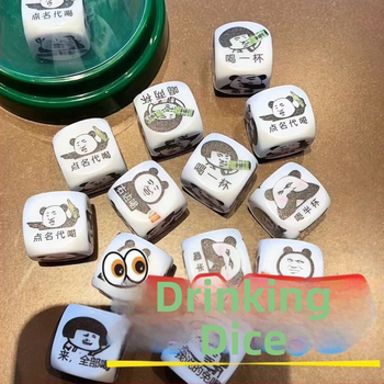 Emoji kocke za igre s pićem – zabavne lica na kockama za vino