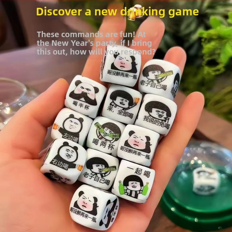 Emoji kocke za igre s pićem – zabavne lica na kockama za vino