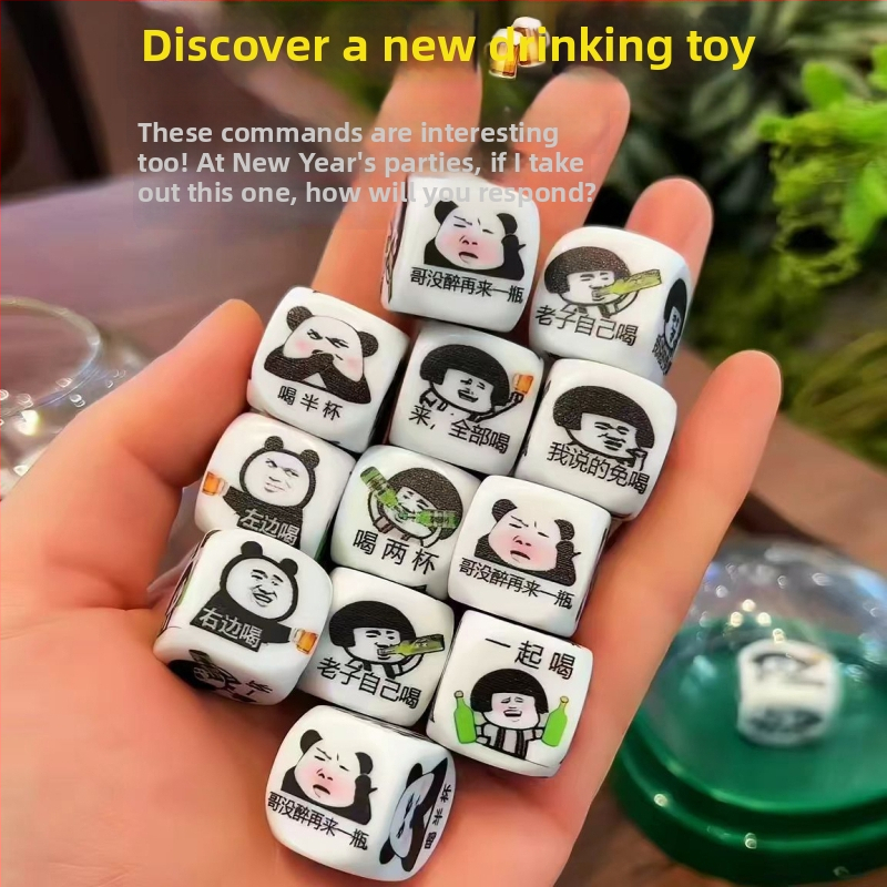 Emoji kocke za igre s pićem – zabavne lica na kockama za vino