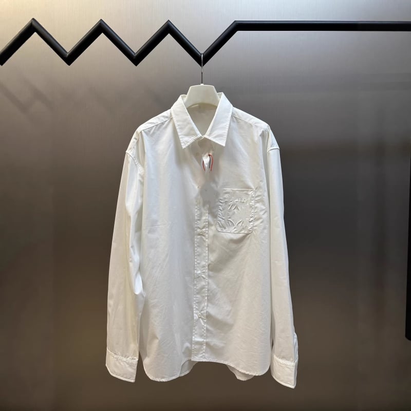 Cămașă cu broderie pe buzunar, L Brand – croială largă, unisex, 100% bumbac