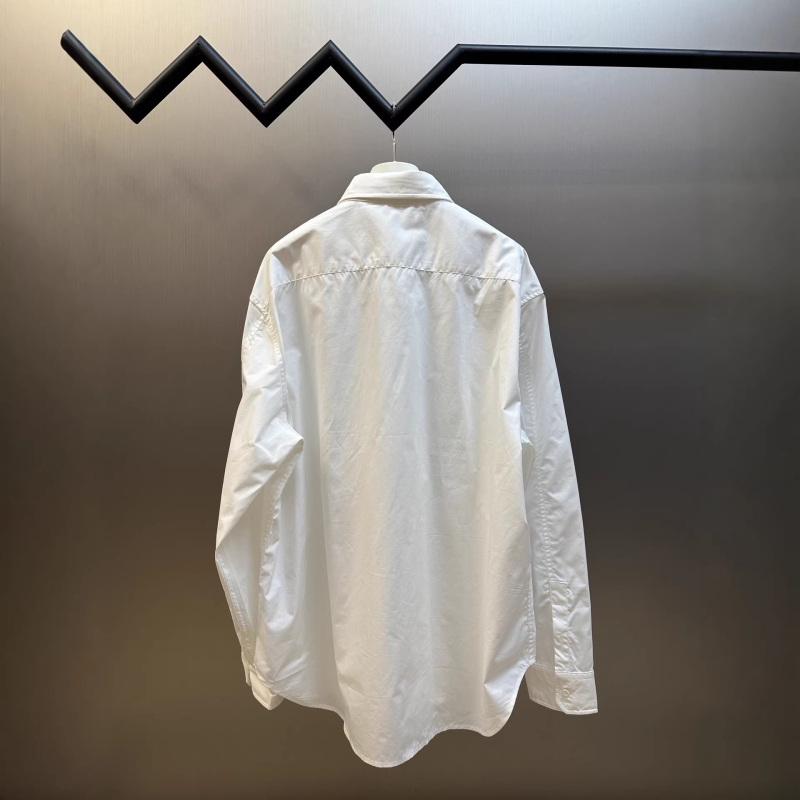 Cămașă cu broderie pe buzunar, L Brand – croială largă, unisex, 100% bumbac