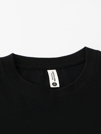 Tricou cu mânecă lungă din bumbac pentru bărbați, croială lejeră, guler rotund, casual, respirabil și elastic