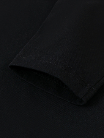 Tricou cu mânecă lungă din bumbac pentru bărbați, croială lejeră, guler rotund, casual, respirabil și elastic