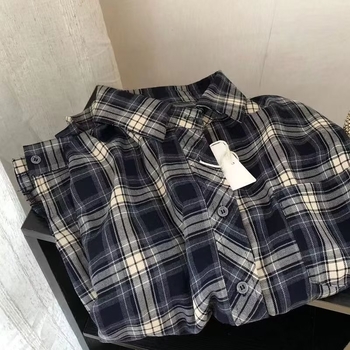 Cămașă bărbătească în carouri, mânecă lungă, croială lejeră, 2024 stil retro american casual, versatil