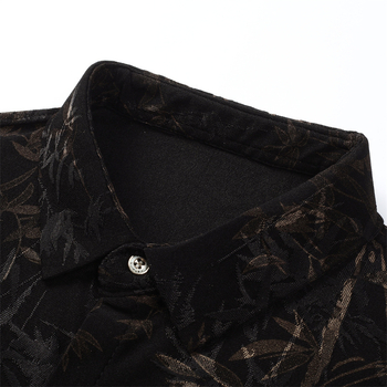 Cămașă cu stil chinezesc, broderie jacquard din ice silk, mânecă scurtă, vară, imprimeu floral, casual-business, croială lejeră