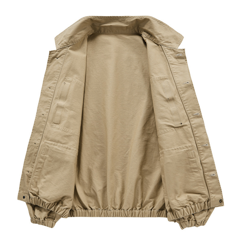 Geacă de lucru japoneză retro, mâneci lungi, croială lejeră, bumbac