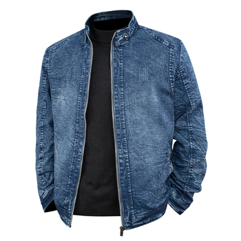 Geacă denim casual pentru bărbați, stil coreean, fermoar, guler înalt, modă toamnă-iarnă, model nou 2021