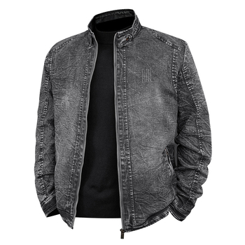Geacă denim casual pentru bărbați, stil coreean, fermoar, guler înalt, modă toamnă-iarnă, model nou 2021