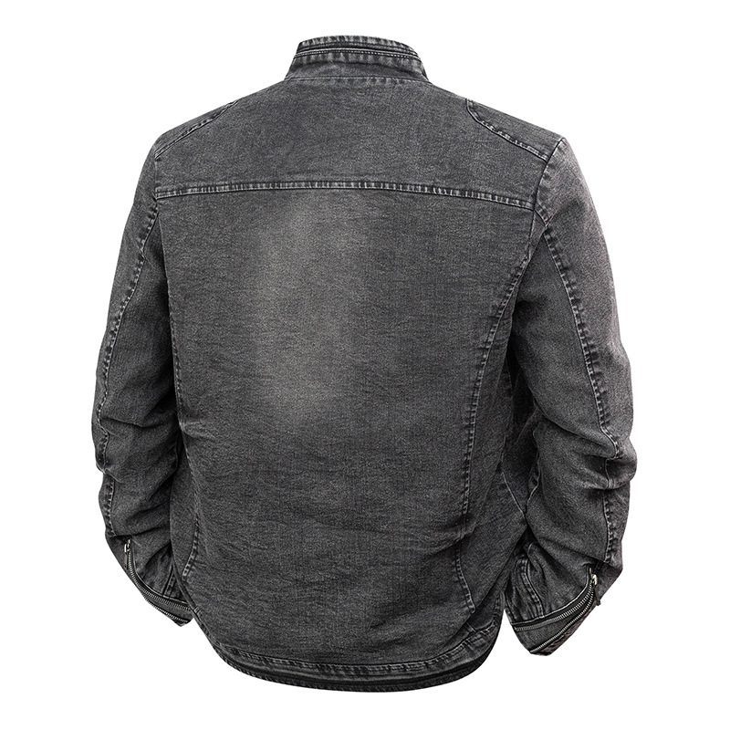 Geacă denim casual pentru bărbați, stil coreean, fermoar, guler înalt, modă toamnă-iarnă, model nou 2021
