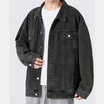 Geacă din denim pentru bărbați înalți, model nou 2025, casual, de înaltă calitate, stil vintage american