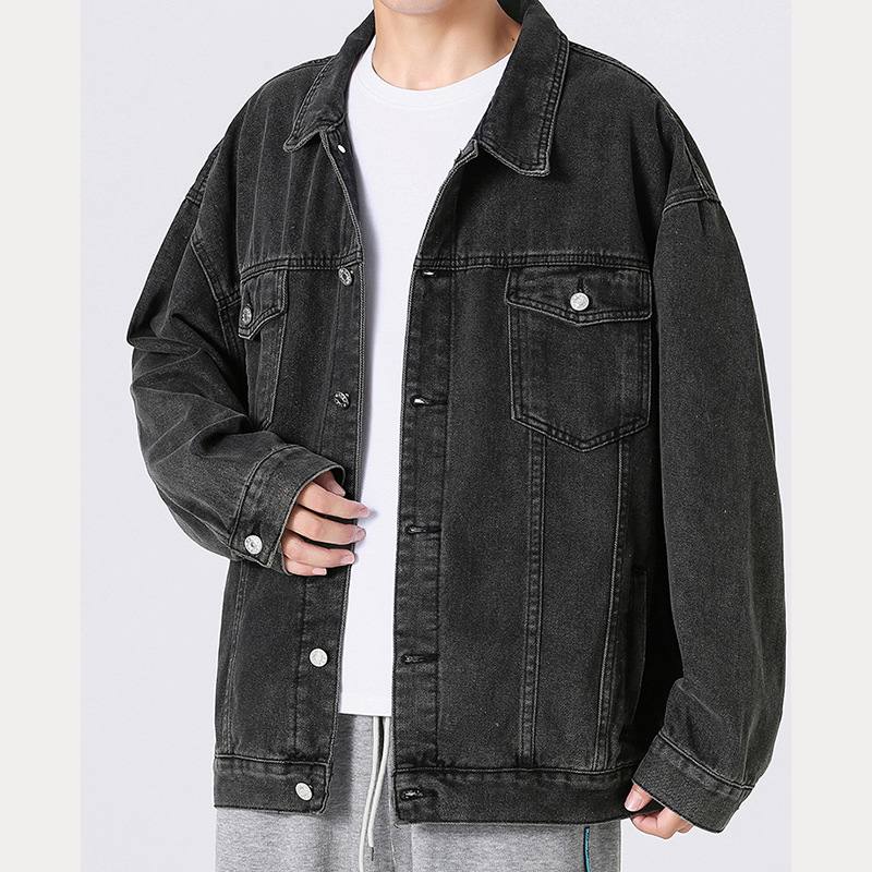 Geacă din denim pentru bărbați înalți, model nou 2025, casual, de înaltă calitate, stil vintage american