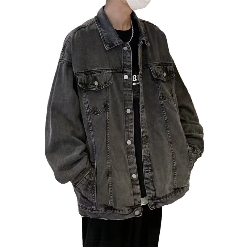 Geacă din denim pentru bărbați înalți, model nou 2025, casual, de înaltă calitate, stil vintage american