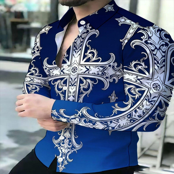 Cămașă casual roz pentru bărbați, mâneci lungi, nasturi, stil relaxat, potrivită pentru primăvară și toamnă