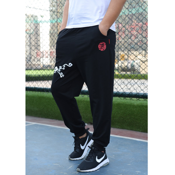 GY05 Pantaloni casual mărime mare, talie înaltă, croială lejeră, fleece interior, groși, lungi, pentru toamnă/iarnă, bărbați, bumbac, model geometric