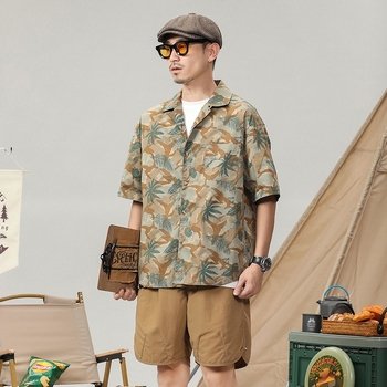 cămașă hawaiană pentru bărbați, plajă, mâneci scurte, mărime plus, croială lejeră, stil retro casual