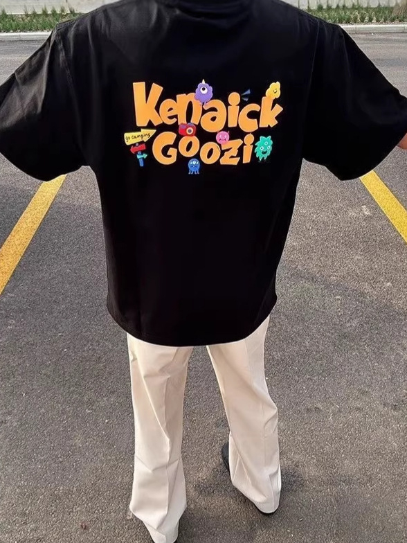 Tricou bărbați cu mâneci scurte, vară 2026, imprimeu retro cu litere, croială lejeră, versatil și în vogă
