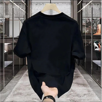Ανδρικό κοντομάνικο T‑shirt από 100% βαμβάκι με εκτύπωση, λαιμόκοψη στρογγυλή, καλοκαιρινό casual
