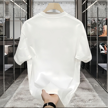 Ανδρικό κοντομάνικο T‑shirt από 100% βαμβάκι με εκτύπωση, λαιμόκοψη στρογγυλή, καλοκαιρινό casual