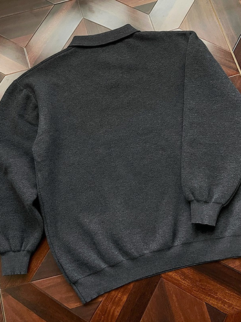 Ανδρικό πλεκτό πουλόβερ με γιακά, fleece επένδυση, μονόχρωμο, θερμικό για φθινοπωρινό-χειμερινό, κορεατικού στυλ