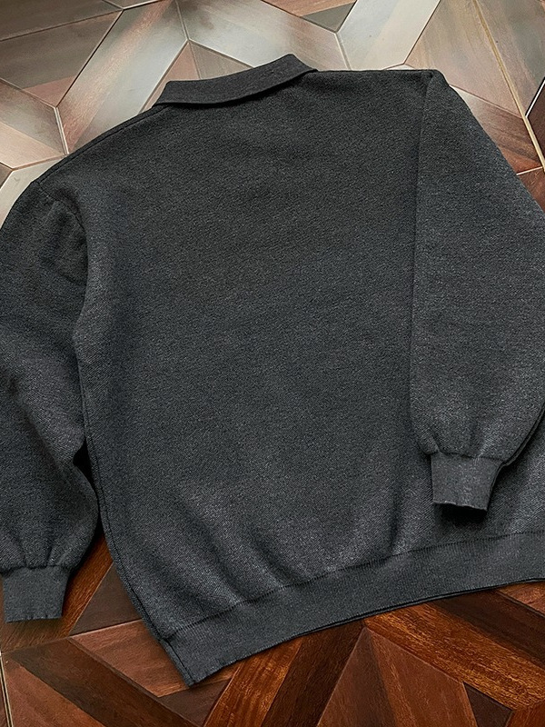 Ανδρικό πλεκτό πουλόβερ με γιακά, fleece επένδυση, μονόχρωμο, θερμικό για φθινοπωρινό-χειμερινό, κορεατικού στυλ