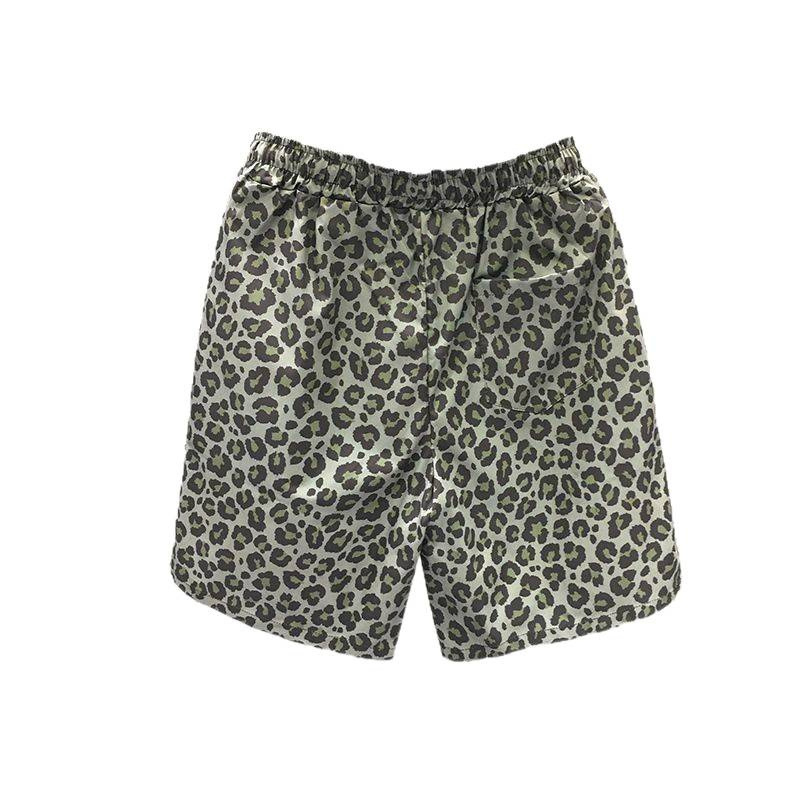 Șorturi pentru bărbați, imprimeu leopard în stil american, uscare rapidă, respirabile, croială largă, vară.