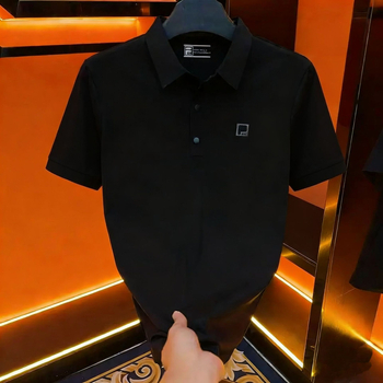 Tricou polo pentru bărbați, culoare solidă, bumbac ușor, mâneca scurtă, croială slim, vară 2026