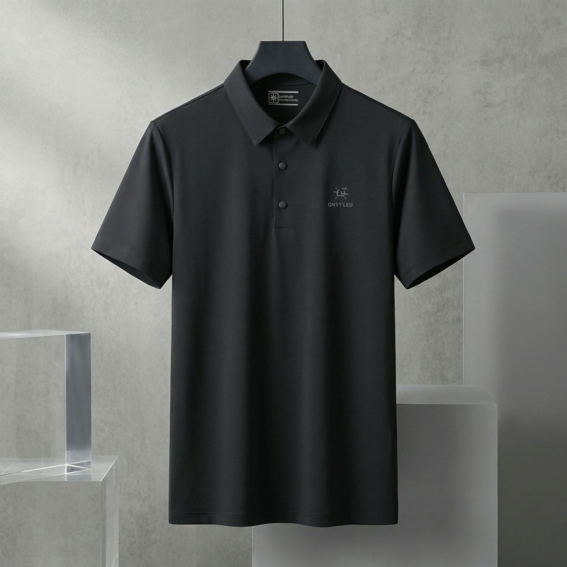 Tricou polo pentru bărbați, culoare solidă, bumbac ușor, mâneca scurtă, croială slim, vară 2026