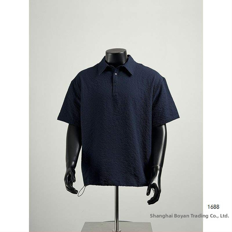 Pánske retro polo tričko v jednofarebnom prevedení, ľahký letný top s krátkym rukávom, voľný strih