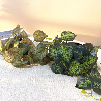 Pothos artificial într-un mic ghiveci, pentru balconul exterior și curte – decor plastic bonsai