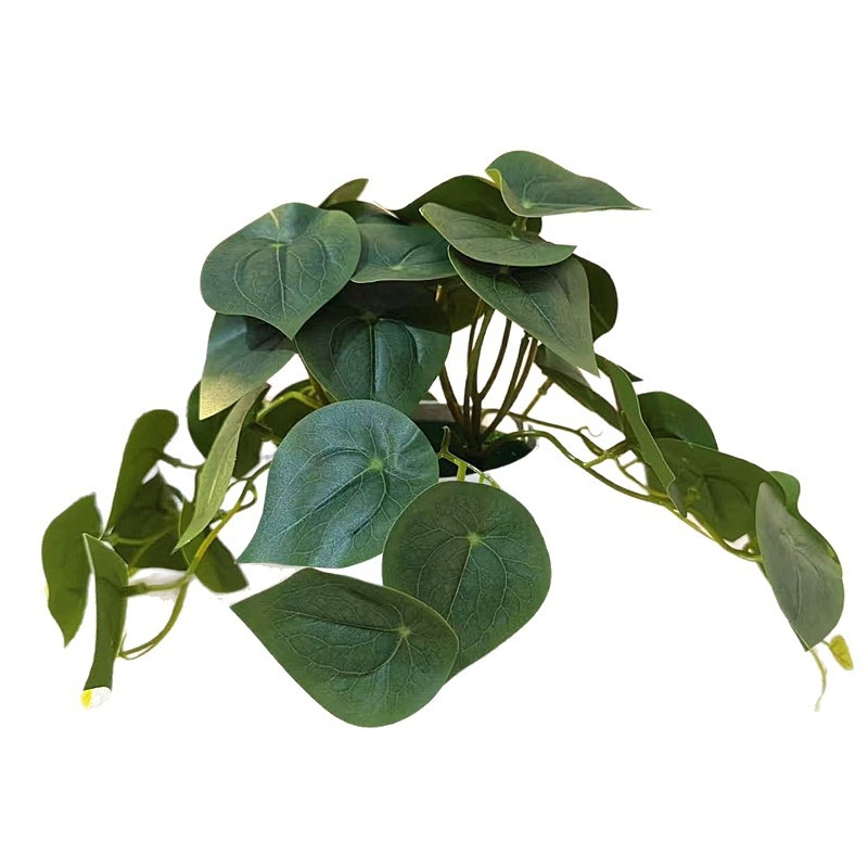 Pothos artificial într-un mic ghiveci, pentru balconul exterior și curte – decor plastic bonsai