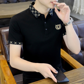 Tricou polo pentru bărbați, mânecă scurtă, guler polo, top lejer de vară, model cu puncte, țesătură din amestec poliester, respirabil, antibacterian, absorbant de umezeală, broderii