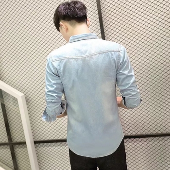 Geacă din denim bărbați – stil coreean, toamnă 2024, casual ușoară