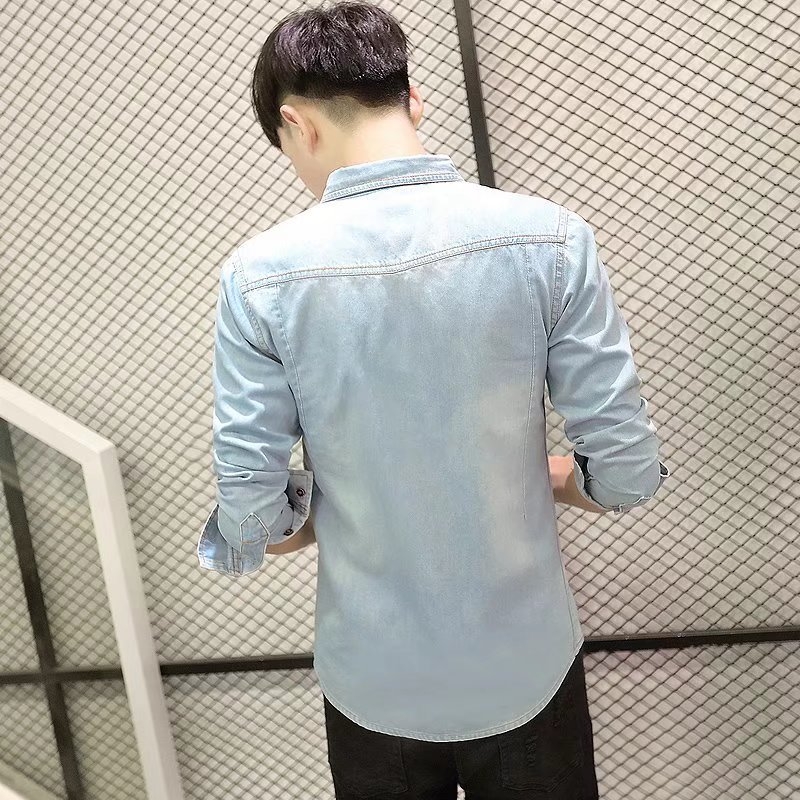 Geacă din denim bărbați – stil coreean, toamnă 2024, casual ușoară