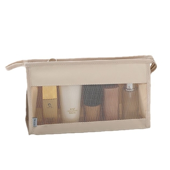 Geantă de machiaj de călătorie din plasă, capacitate mare, organizator portabil pentru produse cosmetice