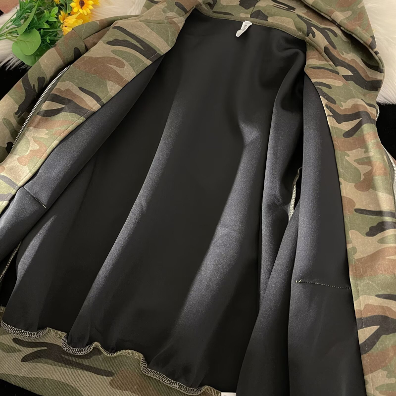 Hanorac ușor pentru bărbați, cu glugă, camuflaj, croială lejeră, inspirat de Hong Kong, mărime plus