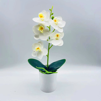 Orhidee Phalaenopsis din mătase, bonsai artificial în ghiveci pentru decor interior