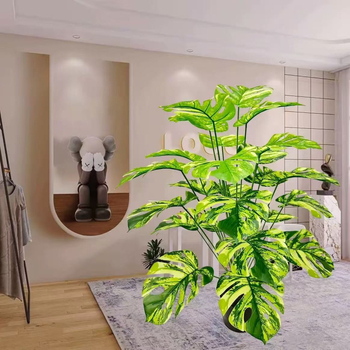 Frunze Monstera artificiale pentru decor de perete – frunze verzi din plastic