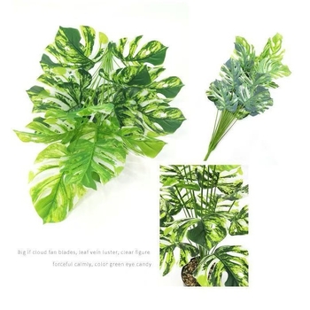 Frunze Monstera artificiale pentru decor de perete – frunze verzi din plastic