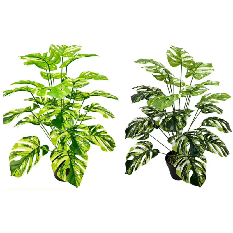 Frunze Monstera artificiale pentru decor de perete – frunze verzi din plastic