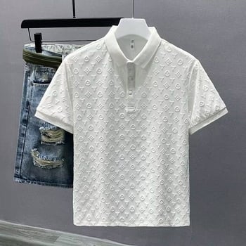 Tricou polo pentru bărbați, vară, mânecă scurtă, cu guler, croială lejeră, material ușor