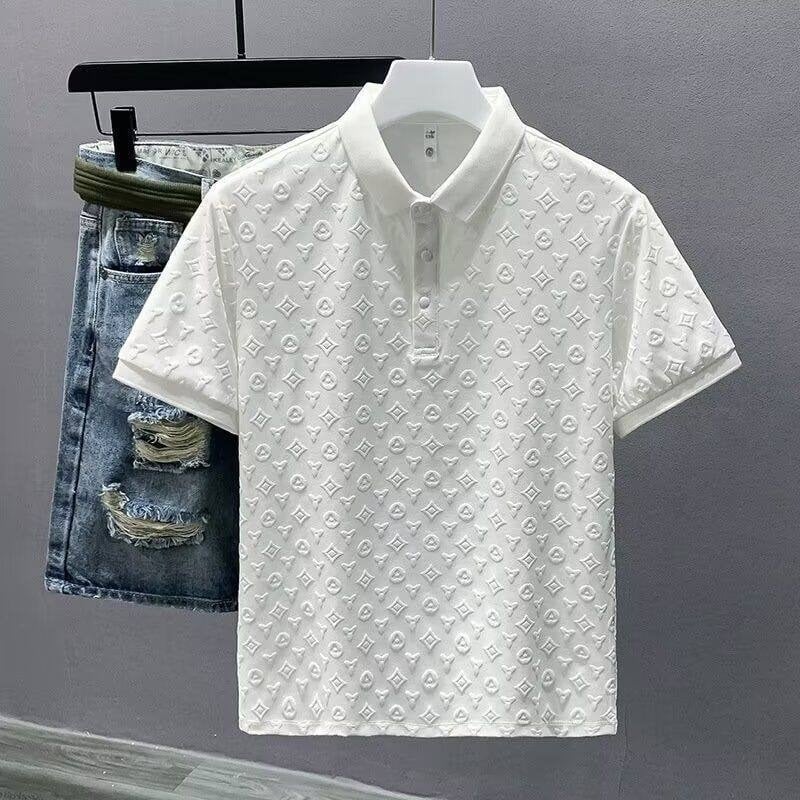 Tricou polo pentru bărbați, vară, mânecă scurtă, cu guler, croială lejeră, material ușor
