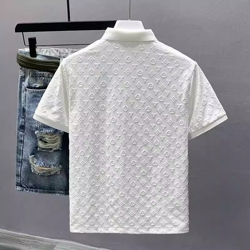 Tricou polo pentru bărbați, vară, mânecă scurtă, cu guler, croială lejeră, material ușor