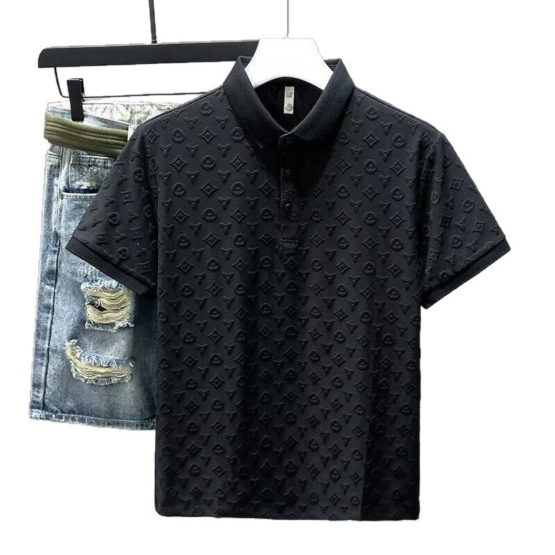Tricou polo pentru bărbați, vară, mânecă scurtă, cu guler, croială lejeră, material ușor