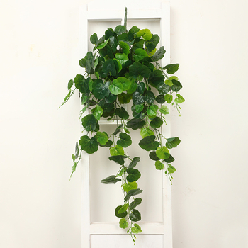 Plantă verde artificială cu viță suspendată, decor de perete pentru living