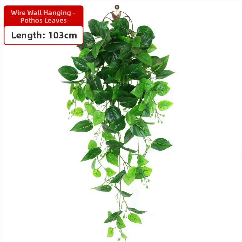Plantă verde artificială cu viță suspendată, decor de perete pentru living
