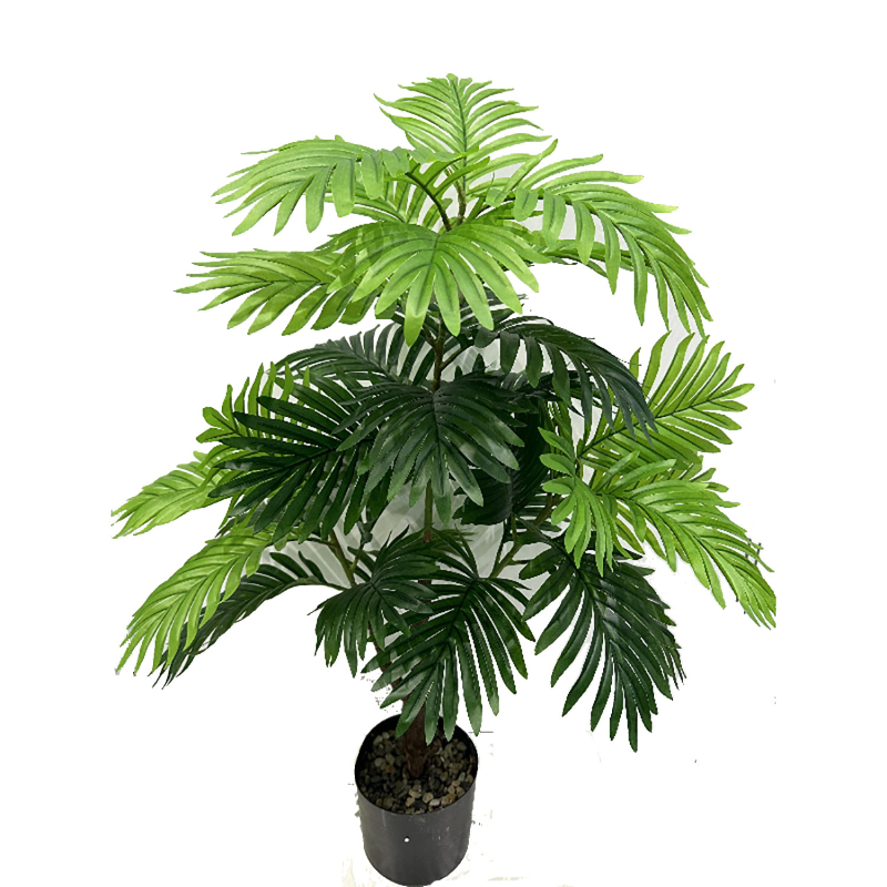 Bonsai palm artificial, turtle leaf frunze, 66 cm, plantă decorativă de interior