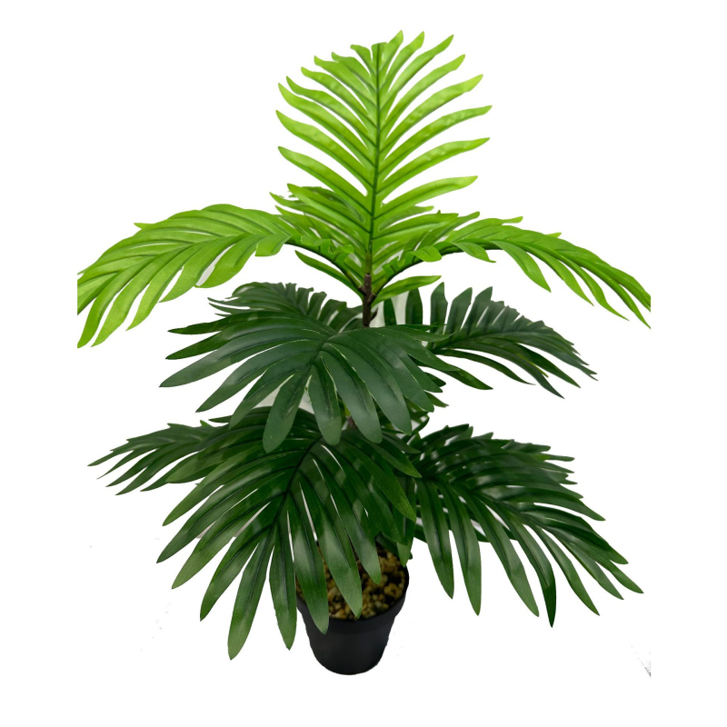 Bonsai palm artificial, turtle leaf frunze, 66 cm, plantă decorativă de interior