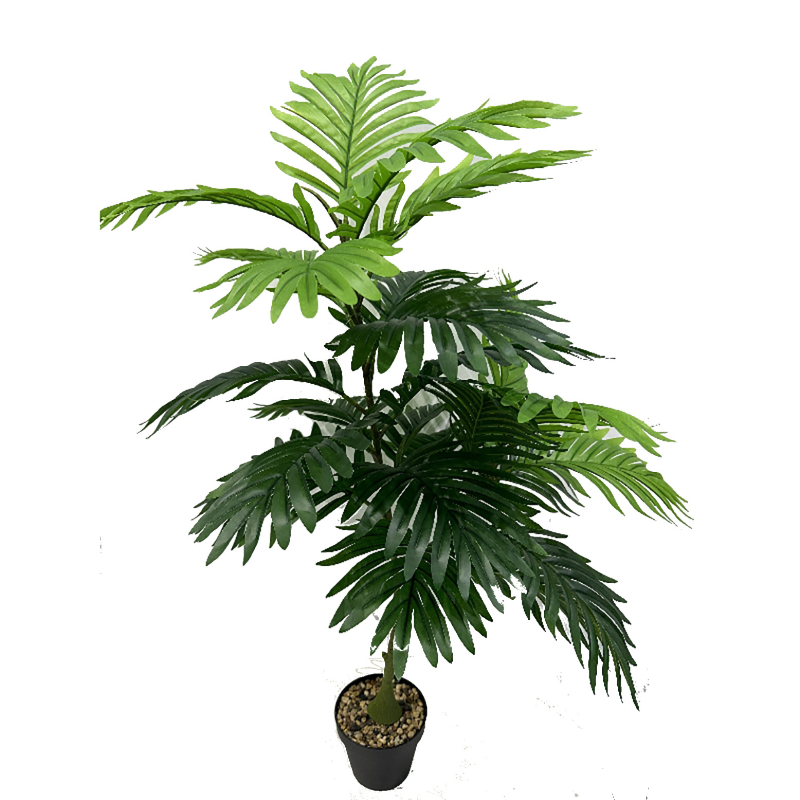 Bonsai palm artificial, turtle leaf frunze, 66 cm, plantă decorativă de interior