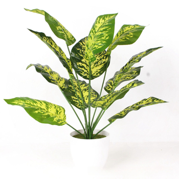 Plante artificiale Monstera și Dieffenbachia în ghivece pentru decorul casei și exterior, decor pentru perete